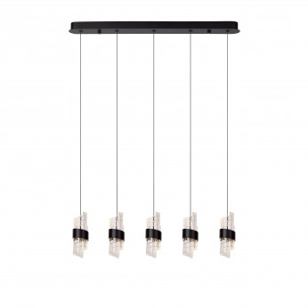 Lucide Lampada a sospensione moderna a LED con cinque diffusori lineari in acrilico Kligande