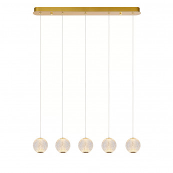 Lucide Lampada a sospensione moderna con 5 diffusori LED dimmerabili lineari in vetro Cintra