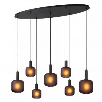 Lucide Lampada a sospensione moderna in metallo con sette diffusori in vetro Eloise
