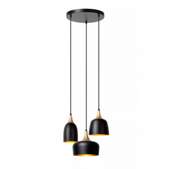 Lucide Lampada a sospensione rotonda con struttura e 3 diffusori in metallo Chayanne