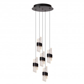 Lucide Lampada a sospensione rotonda moderna a LED con cinque diffusori in acrilico Kligande