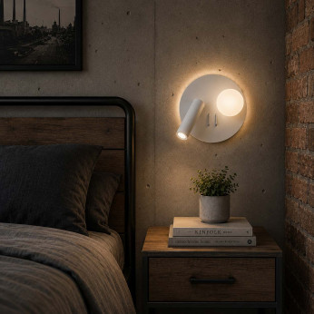 Lucide Lampada da comodino a LED con doppio diffusore e ricarica USB Matiz