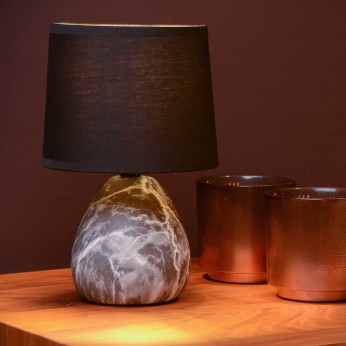 Lucide Abat-jour moderna in ceramica effetto marmo con paralume in cotone Marmo
