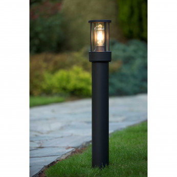 Lucide Lampione da giardino con struttura moderna in alluminio e diffusore in vetro Lori