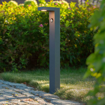 Lucide Lampione da giardino in alluminio alto a led dalle linee moderne con sensore Texas