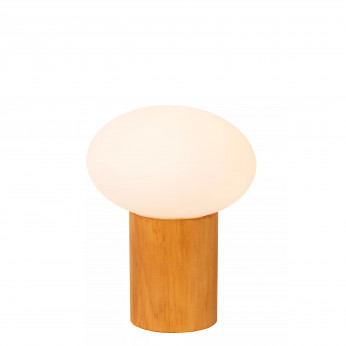 Lucide Lampada da tavolo con base in legno e diffusore in vetro opalino Birtle