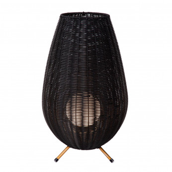 Lucide Lampada da tavolo grande da esterno a led ricaricabile con diffusore in rattan Colin