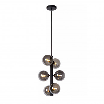 Lucide Lampada a sospensione con struttura moderna in acciaio e 6 diffusori in vetro Tycho