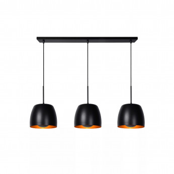 Lucide Lampada a sospensione lineare con tre diffusori dal design moderno in metallo Nolan