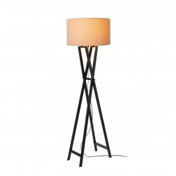 Lucide Piantana di design con struttura in legno e diffusore in lino Trafalgar