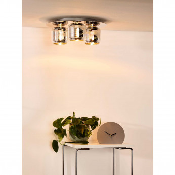 Lucide Plafoniera con struttura moderna in metallo specchiata e 3 diffusore in vetro Eryn