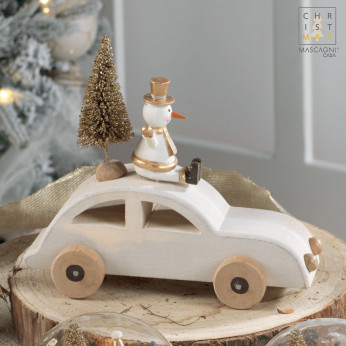 Mascagni Decorazione per la tavola con macchina e pupazzo di neve Feeling