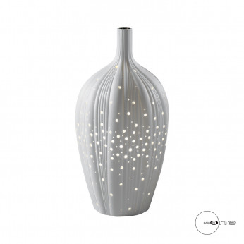 Mascagni Lampada da tavolo a dorma di vaso in porcellana dal design elegante