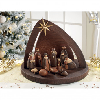 Mascagni Presepe complete in resina effetto legno Time