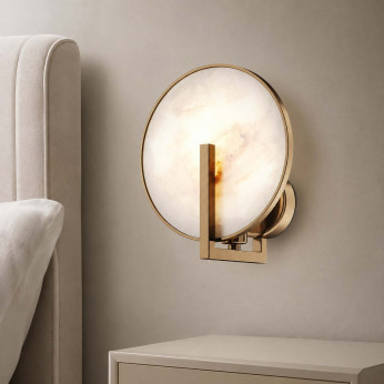 Maytoni Applique da parete con diffusore rotondo in marmo dal design elegante Marmo