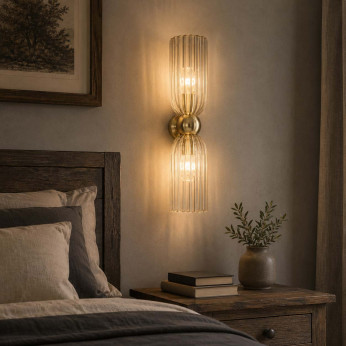 Maytoni Applique da parete in metallo e doppio diffusore in vetro dal design elegante Antic