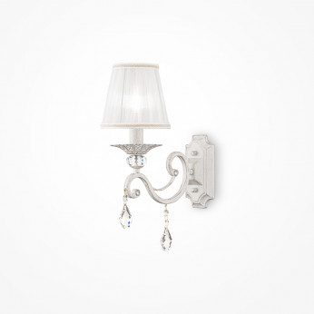 Maytoni Applique in stile classico struttura in metallo e paralume in tessuto Grace