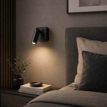 Maytoni Appliques da parete a LED base quadrata in metallo faretto orientabile rotondo Mirax