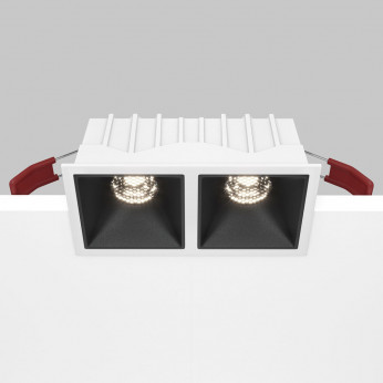 Maytoni Faretto da incasso quadrato con doppio diffusore a led Alfa