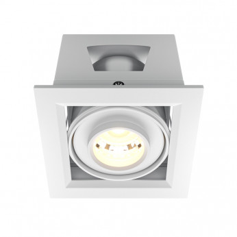 Maytoni Faretto da incasso quadrato in alluminio con diffusore orientabile Metal Modern