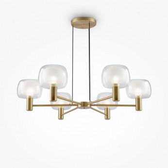 Maytoni Lampadario dal design elegante in metallo e diffusori in vetro Vision
