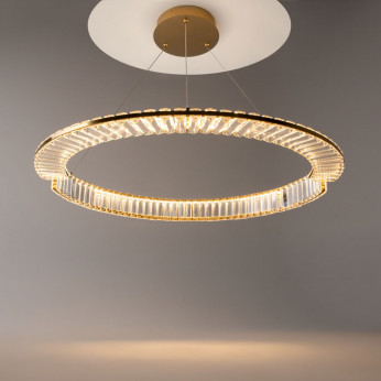 Maytoni Lampada a sospensione grande a led con diffusore rotondo in vetro Krone