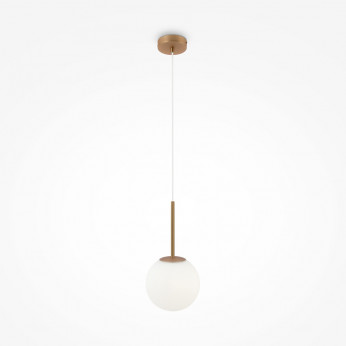 Maytoni Lampada a sospensione media in metallo con un diffusore in vetro rotondo Basic Form