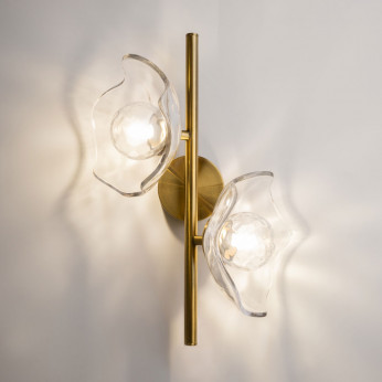 Maytoni Lampada da parete moderna con doppio diffusore in vetro Miracle