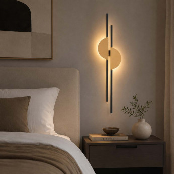 Maytoni Lampada da parete sx moderna in alluminio con doppio diffusore a led Skyline