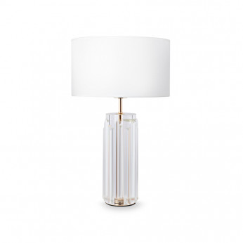 Maytoni Lampada da tavolo in vetro dal design moderno con paralume in tessuto e pvc Muse