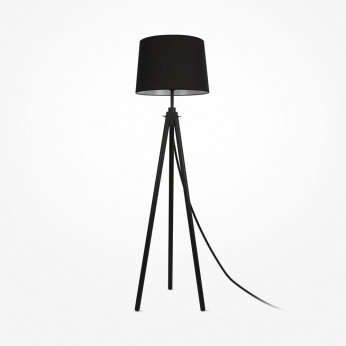 Maytoni Lampada da terra con struttura in metallo e piedi in legno verniciato Calvin