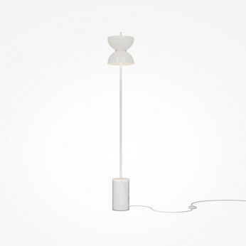 Maytoni Lampada da terra piantana moderna con base in marmo e diffusore in vetro Kyoto