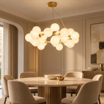 Maytoni Lampadario a grappolo moderno in metallo con diffusori a boccia in vetro Dallas