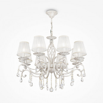 Maytoni Lampadario con pendenti in cristallo a otto braccia in stile classico Grace