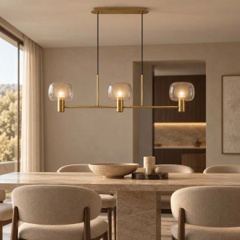Maytoni Lampadario elegante struttura in metallo e diffusori in vetro Vision