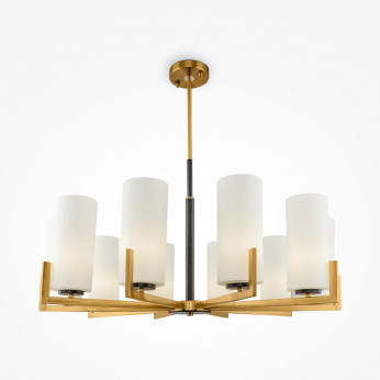 Maytoni Lampadario grande con dieci diffusori in vetro in stile moderno Fortano