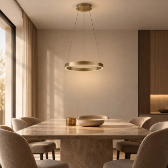 Maytoni Lampadario moderno in alluminio con diffusore a led ad anello Rim