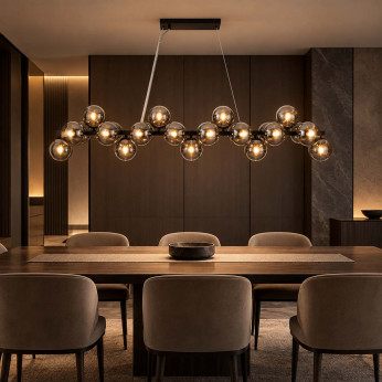 Maytoni Lampadario moderno in metallo con diffusori a grappolo in vetro Dallas