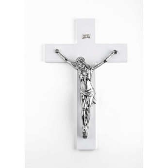 Bongelli Preziosi Crocifisso da parete medio dalle linee moderne e con cristo argentato 24x34