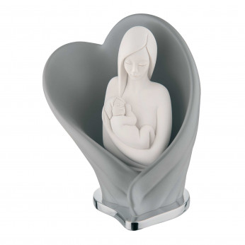 Bongelli Preziosi Scultura da tavolo in marmorino colorato con abbraccio tra mamma e figlio 