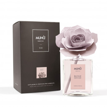 Muhà Profumazione per ambiente diffusore in bottiglia con bastoncino a fiore Rose