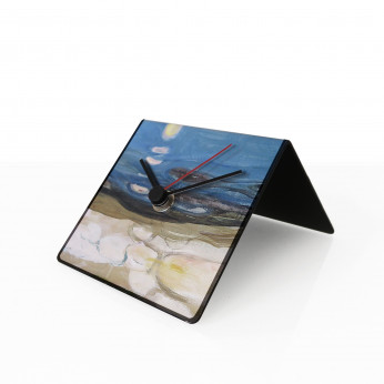 Design Object Orologio da scrivania e da tavolo in metallo con magneti e calendario "MUNCH" Art Collection