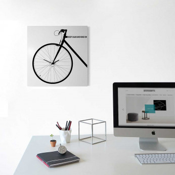 Design Object Orologio da parete in metallo con decorazione bicicletta in stile moderno "BIKE" 