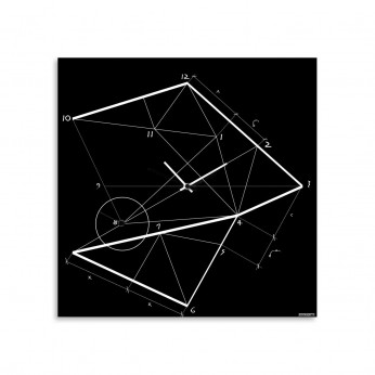 Design Object Orologio da parete minimalista con disegno a serigrafia geometrica "TIME LINE"