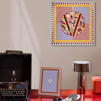 Vesta Orologio da parete design moderno fantasia multicolore con decoro Rainbow Decor