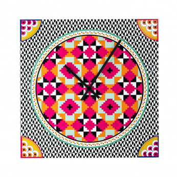 Vesta Orologio da parete piccolo con fantasia etnica con decoro Ethnic Decor