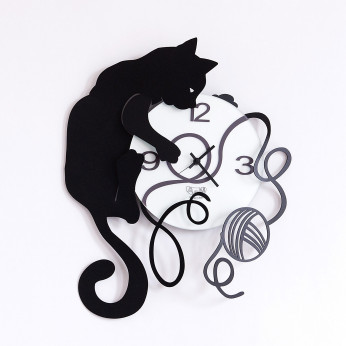 Arti e Mestieri Orologio da parete Gatto Gomitolo