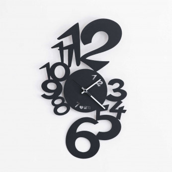 Arti e Mestieri Orologio da parete moderno con numeri oversize in metallo tagliato Lupin