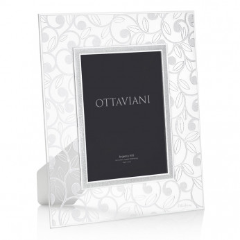 Ottaviani Portafoto da tavolo dal design moderno ed elegante con cornice in cristallo Riccioli