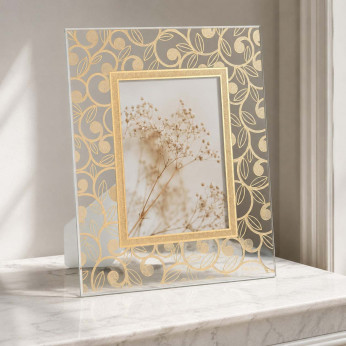 Ottaviani Portafoto da tavolo dal design moderno ed elegante con cornice in cristallo Riccioli